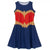 Front - Wonder Woman Girls Skater Costume Dress