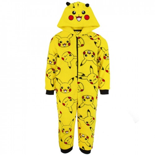 Front - Pokemon Childrens/Kids Pikachu 3D Ears Sleepsuit