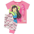 Front - Mulan Girls Loyal Brave True Pyjama Set