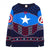 Front - Captain America Unisex Adult Shield Knitted Christmas Sweatshirt