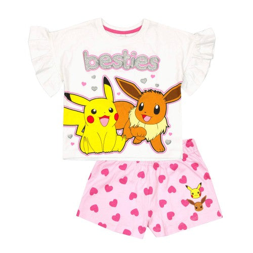 Front - Pokemon Girls Besties Frill Short Pyjama Set