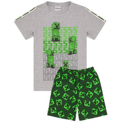 Front - Minecraft Childrens/Kids Short Pyjama Set