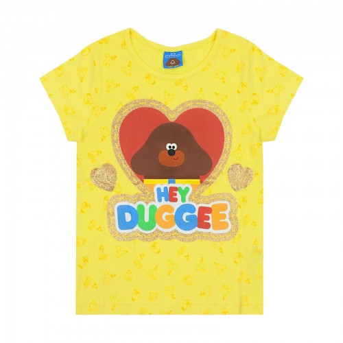 Front - Hey Duggee Girls Glitter Heart T-Shirt