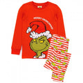 Front - The Grinch Childrens/Kids Fitted Christmas Pyjama Set