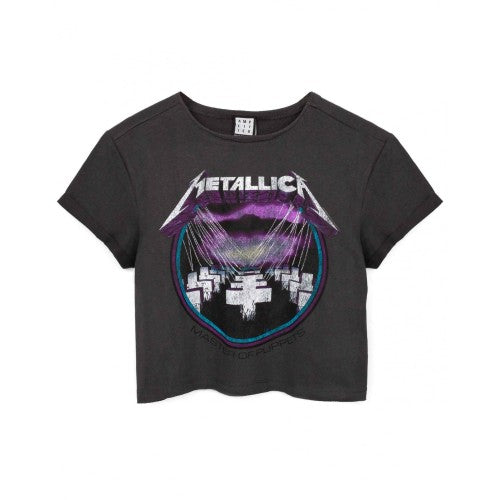Front - Amplified Womens/Ladies Master Of Puppets Metallica Crop T-Shirt