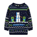 Front - Minecraft Childrens/Kids Snowy Knitted Christmas Jumper