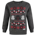 Front - Star Wars Boys Fair Isle Christmas Sweatshirt