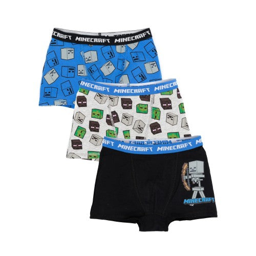 Front - Minecraft Boys Boxer Shorts Set (Pack of 3)