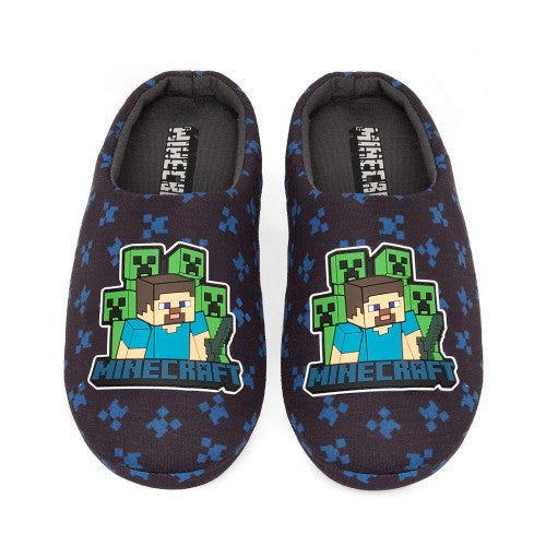 Front - Minecraft Boys Creeper Slippers