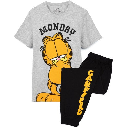 Front - Garfield Mens Monday Long Pyjama Set