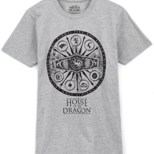 Front - House Of The Dragon Mens Symbols Heather T-Shirt