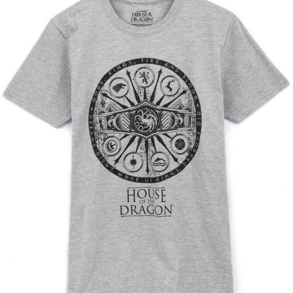 Front - House Of The Dragon Mens Symbols Heather T-Shirt