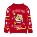 Front - SpongeBob SquarePants Childrens/Kids Knitted Christmas Jumper