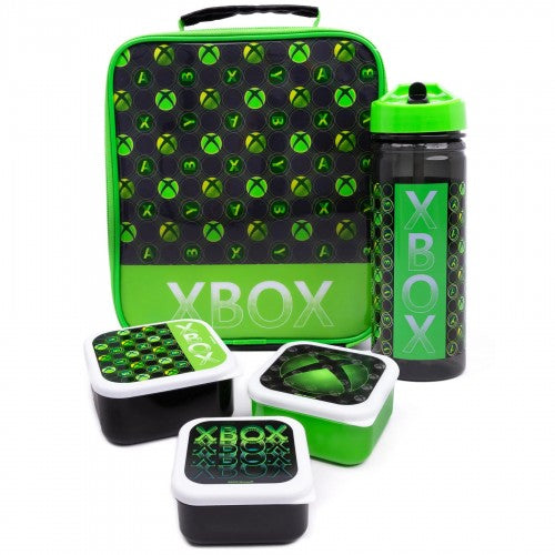 Packed lunch box with bottle outlet