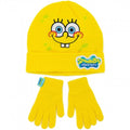 Front - SpongeBob SquarePants Childrens/Kids Knitted Hat And Gloves Set