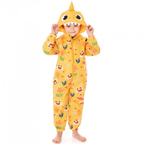 Front - Baby Shark Childrens/Kids 3D Teeth Puddle Suit