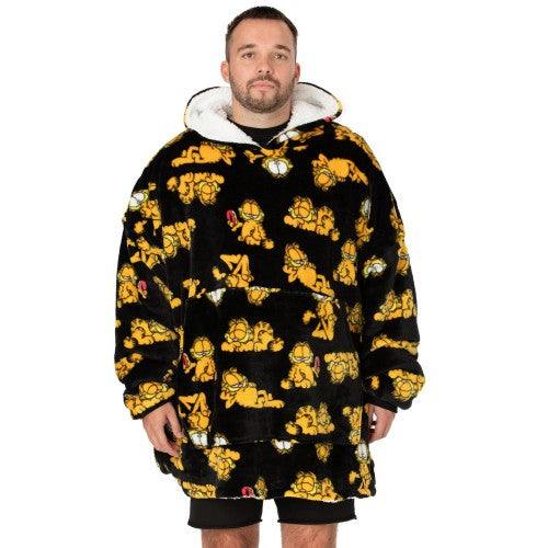 Front - Garfield Unisex Adult Oversized Hoodie Blanket
