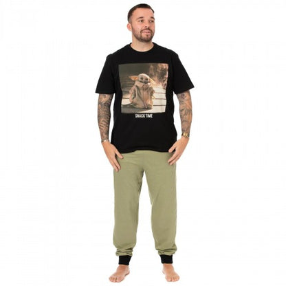 Front - Star Wars: The Mandalorian Mens Snack Time Long Pyjama Set