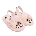 Front - Barbie Girls Faux Fur Slip-on Slippers