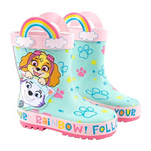 Front - Paw Patrol Childrens/Kids Skye & Everest Wellington Boots