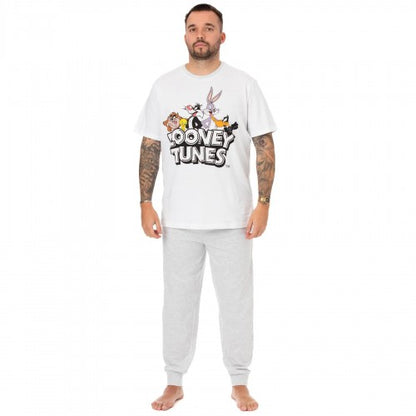 Front - Looney Tunes Mens Logo Long Pyjama Set