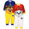 Front - Paw Patrol Childrens/Kids Chase & Marshall Sleepsuit (Pack of 2)