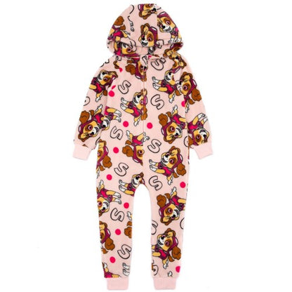 Front - Paw Patrol Girls Skye Hooded Sleepsuit