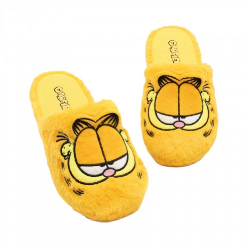 Front - Garfield Unisex Adult Embroidered Slippers