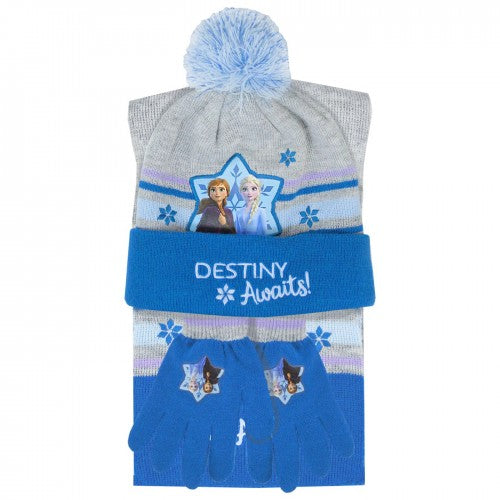 Frozen II Destiny Awaits! Bobble Hat Gloves And Scarf Set