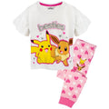 Front - Pokemon Girls Besties Pikachu & Eevee Frill Long Pyjama Set