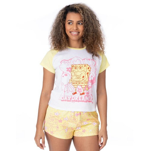 Front - SpongeBob SquarePants Womens/Ladies Short-Sleeved Pyjama Set