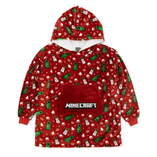 Front - Minecraft Childrens/Kids Oversized Christmas Hoodie Blanket