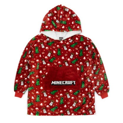 Front - Minecraft Childrens/Kids Oversized Christmas Hoodie Blanket