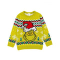 Front - The Grinch Childrens/Kids Knitted Christmas Jumper