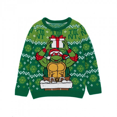 Front - Teenage Mutant Ninja Turtles Boys Knitted Christmas Jumper
