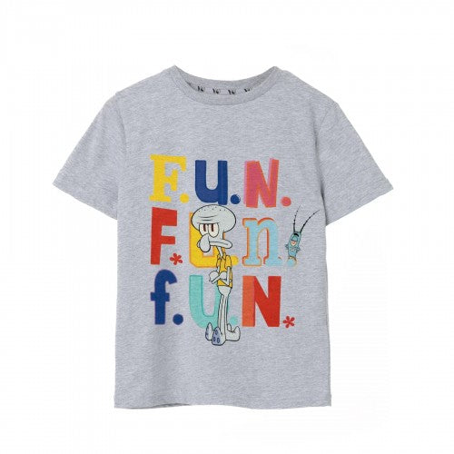 Front - SpongeBob SquarePants Boys Fun Squidward T-Shirt