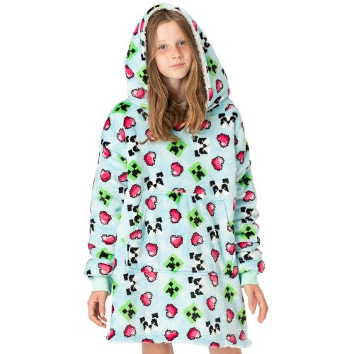 Front - Minecraft Girls Panda Hoodie Blanket
