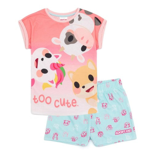 Front - Adopt Me Childrens/Kids Short Pyjama Set