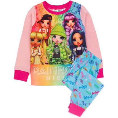 Front - Rainbow High Girls Long-Sleeved Pyjama Set