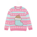 Front - Pusheen Girls Knitted Christmas Sweatshirt