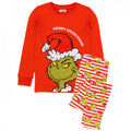 Front - The Grinch Childrens/Kids Long Leg Long-Sleeved Christmas Pyjama Set