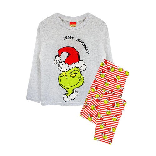 Front - The Grinch Boys Merry Grinchmas Long Pyjama Set