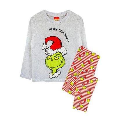 Front - The Grinch Boys Merry Grinchmas Long Pyjama Set