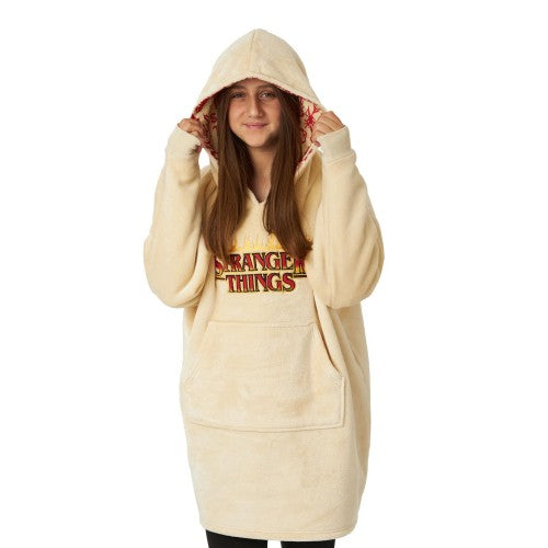Front - Stranger Things Childrens/Kids Logo Hoodie Blanket
