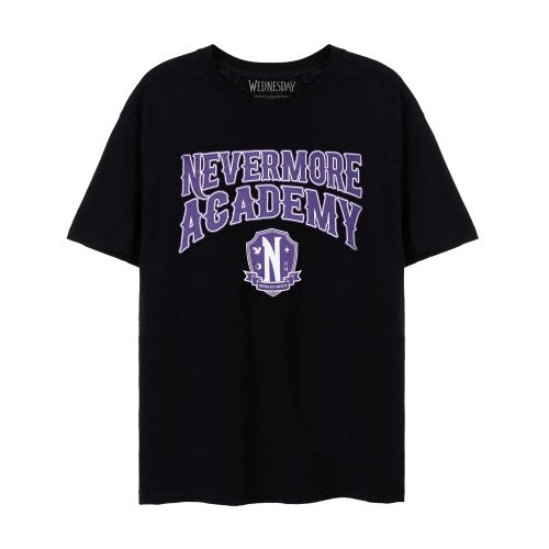 Front - Wednesday Womens/Ladies Nevermore Academy T-Shirt