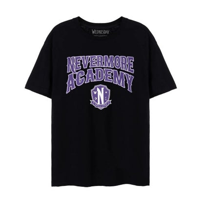 Front - Wednesday Womens/Ladies Nevermore Academy T-Shirt