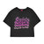 Front - Barbie Womens/Ladies Logo Acid Wash Crop Top