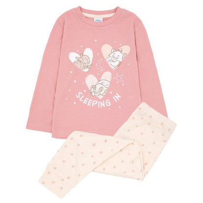 Front - Disney Girls Sleeping In Long Pyjama Set