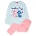 Front - Lilo & Stitch Girls Angel Long Pyjama Set