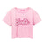 Front - Barbie Womens/Ladies Distressed Logo Crop Top